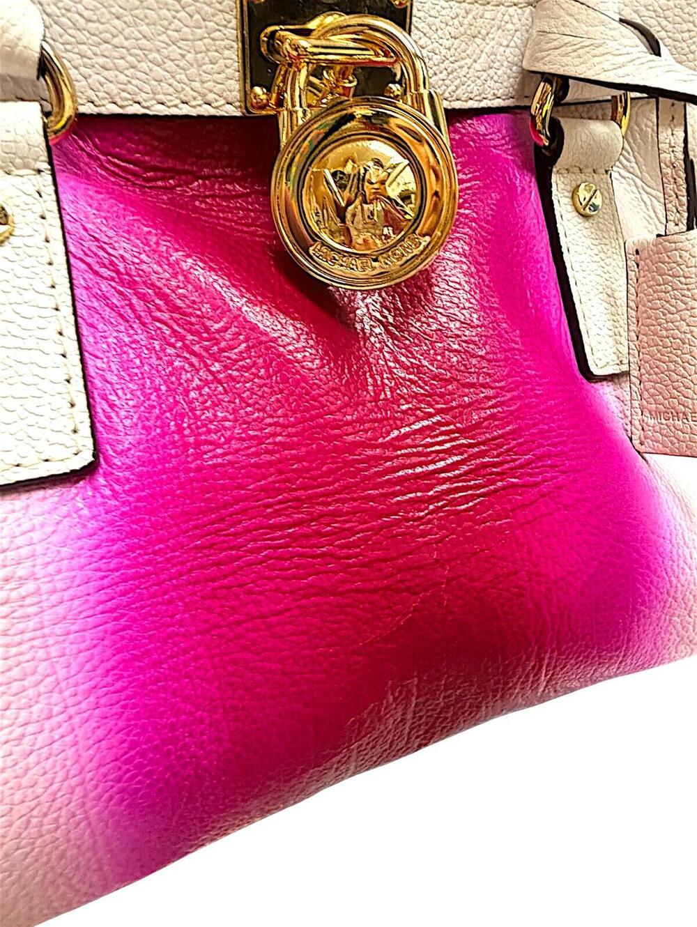 Michael Kors Limited Edition Pink Ombré Colorblock Leather Satchel Handbag - Picture 2 of 4